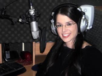 Victoria Feinerman at the Victoria's Voice US English Voiceover Studio